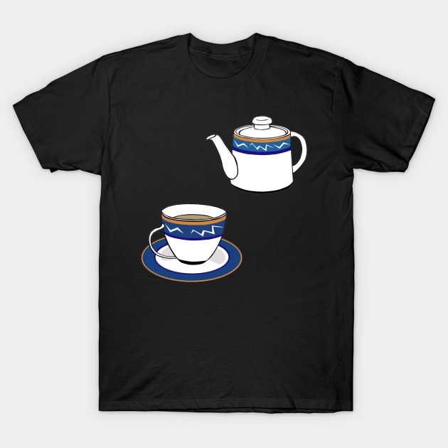 Tea Cup Print T-Shirt by luckylucy